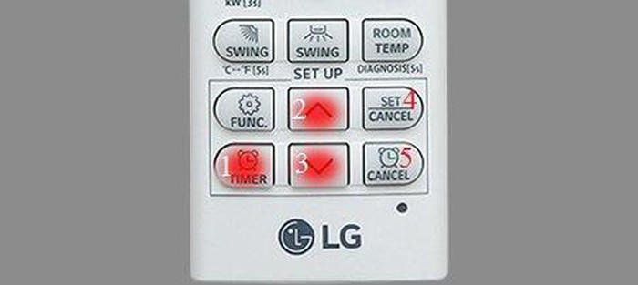 Cài đặt hẹn giờ cho điều hòa - sử dụng remote máy lạnh LG