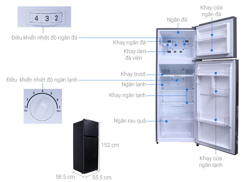Tủ lạnh LG inverter GN-L225S - khi lanh da chieu