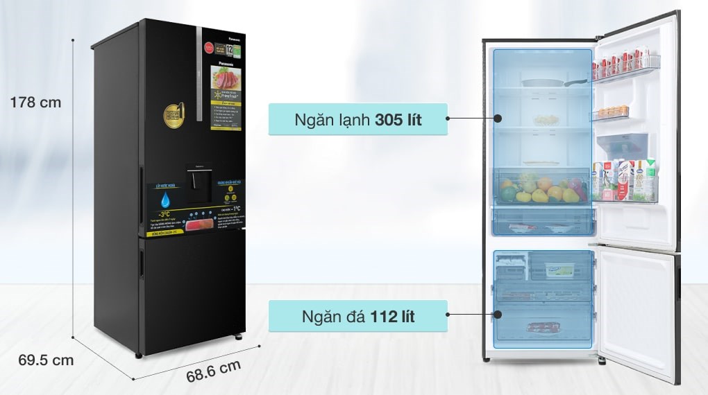 Trải nghiệm tủ lạnh Panasonic NR-BC361VGMV: Thiết kế gọn gàng, đủ tính năng  cơ bản - YouTube