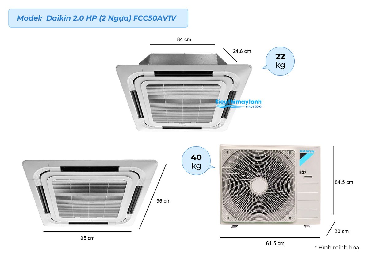 Máy lạnh âm trần Daikin FCC50AV1V 2.0 HP - tính năng nổi bật