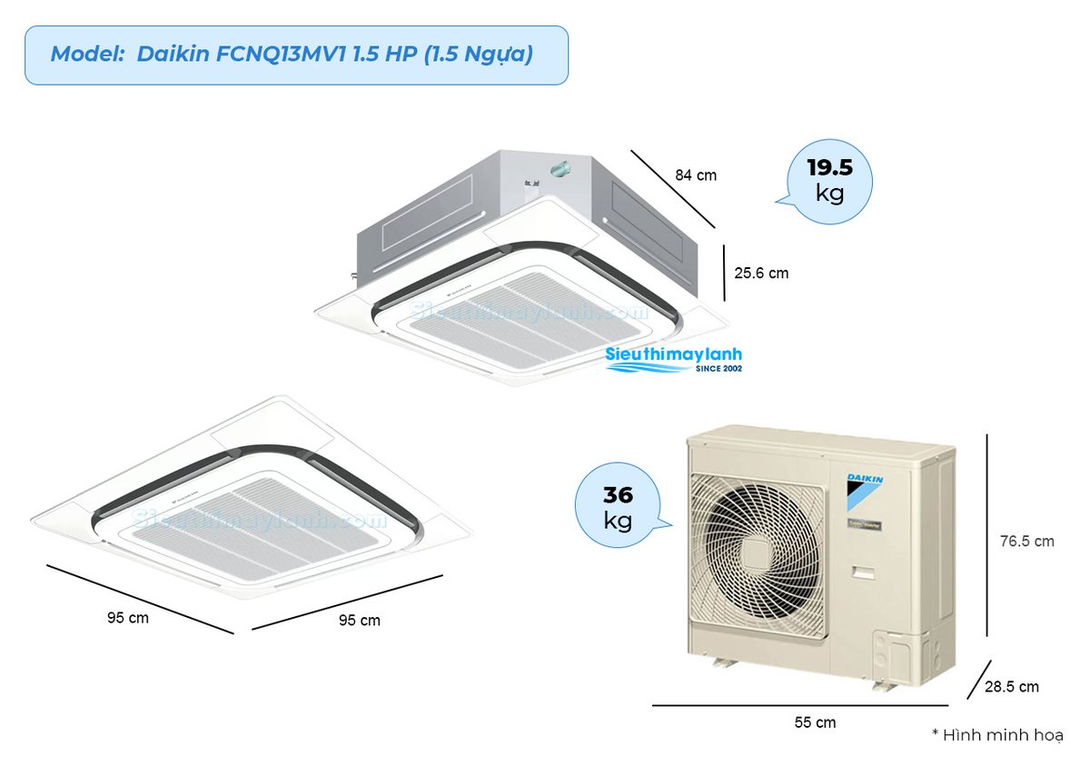 Máy lạnh âm trần Daikin FCNQ13MV1 1.5 HP - tính năng nổi bật