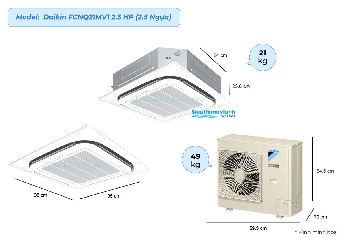 Máy lạnh âm trần Daikin FCNQ21MV1 2.5 HP - tính năng nổi bật