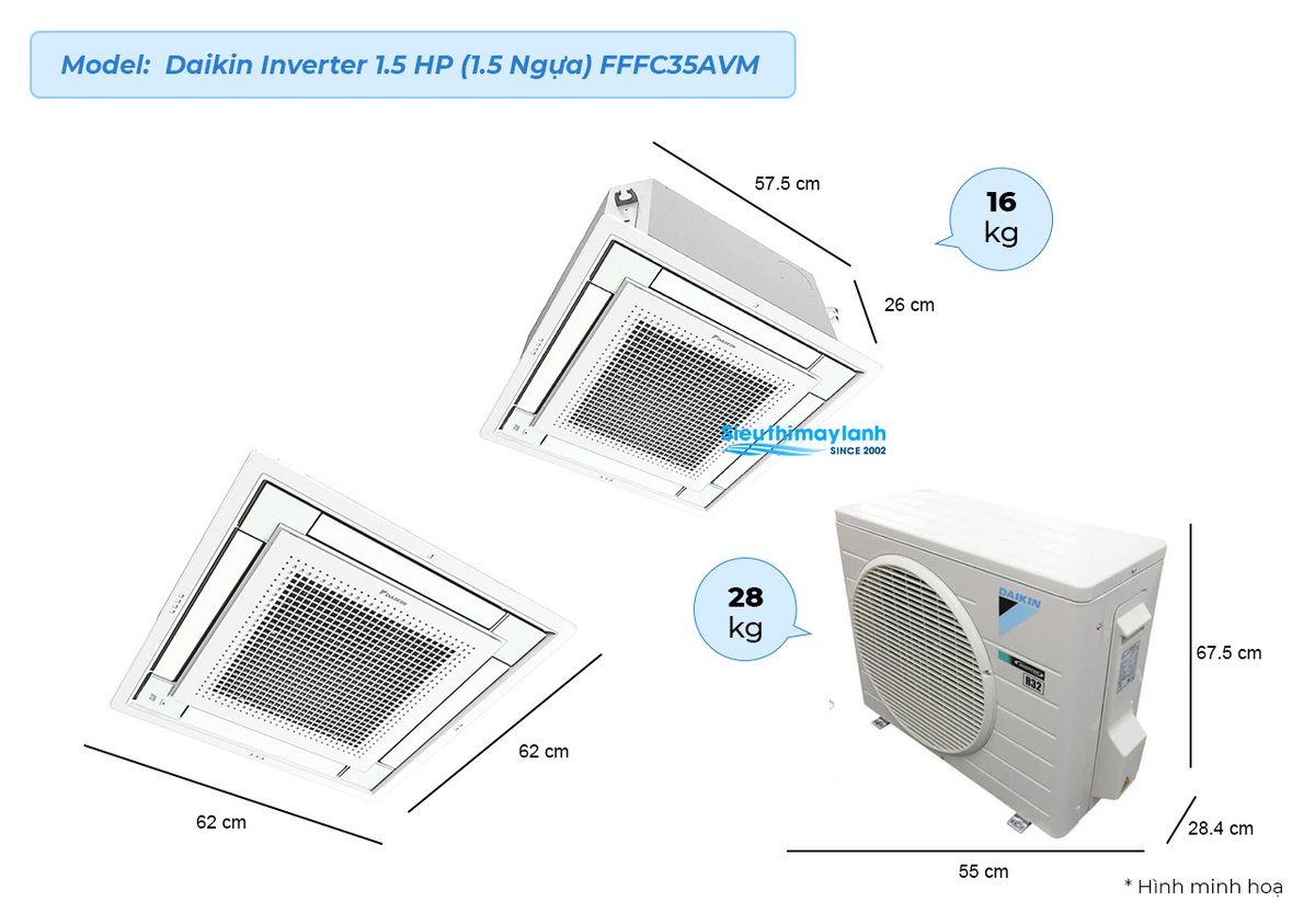 Máy lạnh âm trần Daikin FFFC35AVM 1.5 HP - tính năng nổi bật