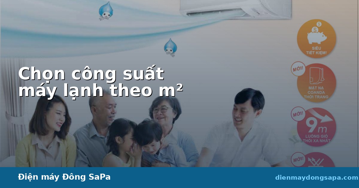 Cách chọn công suất máy lạnh theo diện tích phòng (bảng HP – m²)