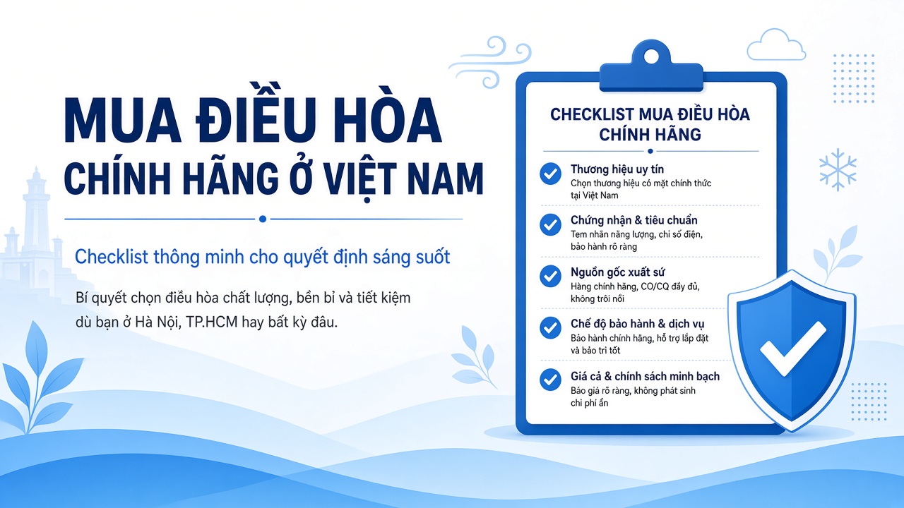 Ảnh minh họa checklist mua máy lạnh chính hãng tại TP.HCM